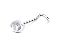 Evil Eye Silver Curved Nose Stud NSKB-1746